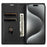BKS-001 For iPhone 14 Pro Max Magnetic Case PU Leather Phone Stand Cover - Black - 2