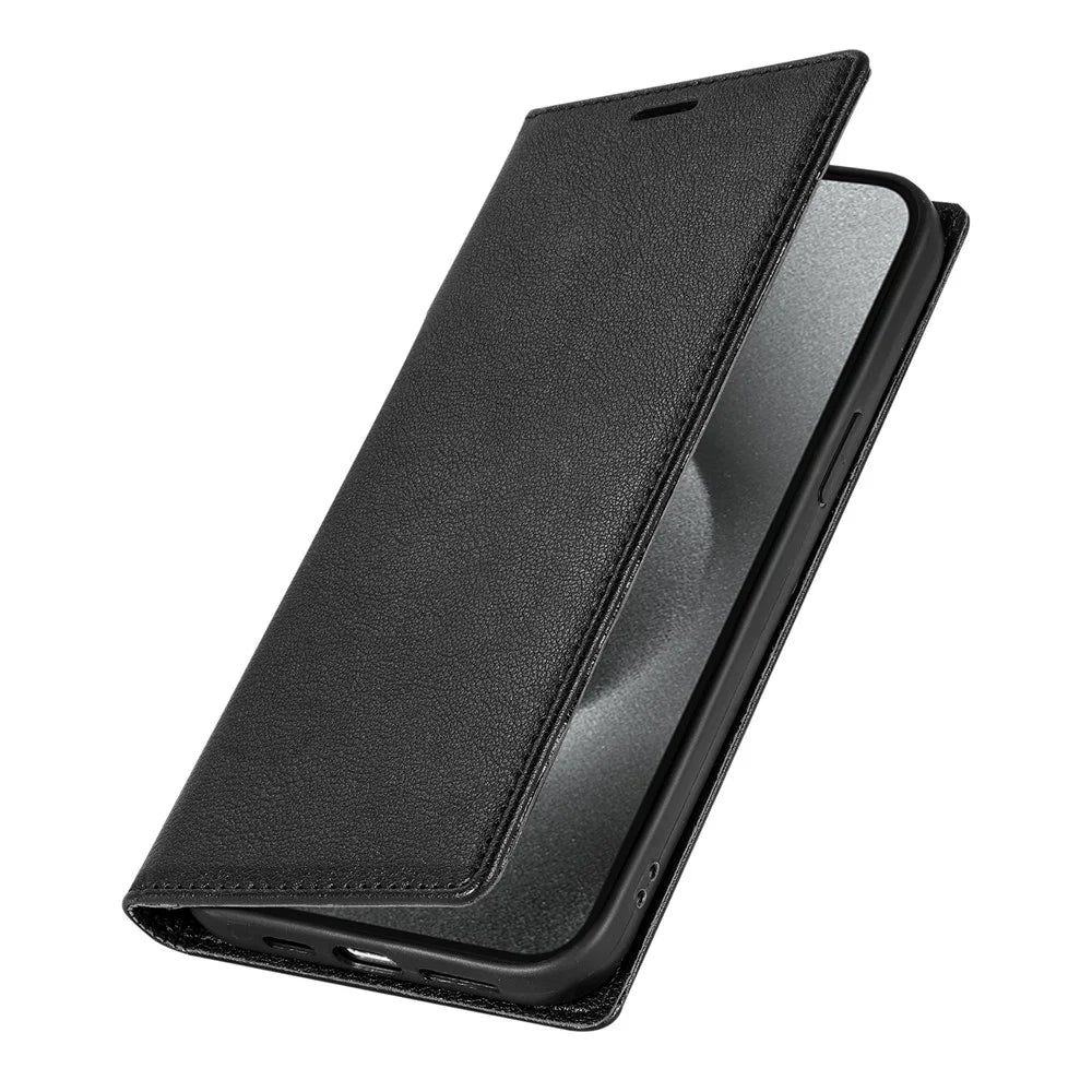 BKS-001 For iPhone 7 4.7 inch / 8 4.7 inch / SE (2022) / SE (2020) Magnetic Phone Case Leather Stand Wallet Cover - Black - 4