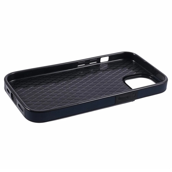 For iPhone 14 Plus Case Anti-drop PU Leather+TPU Back Cover with Hidden Card Slots - Blue - 6