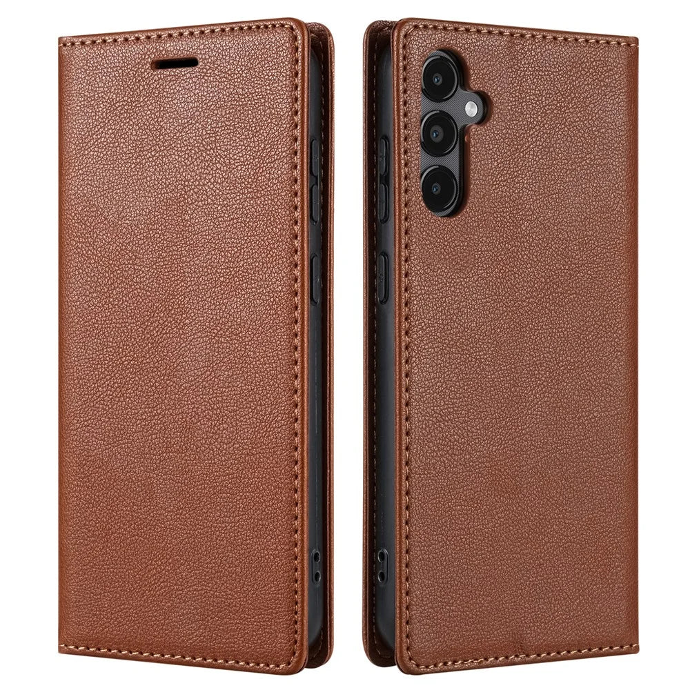 BKS-001 For Samsung Galaxy A05s 4G Case Stand Wallet Leather Phone Cover - Brown - 1