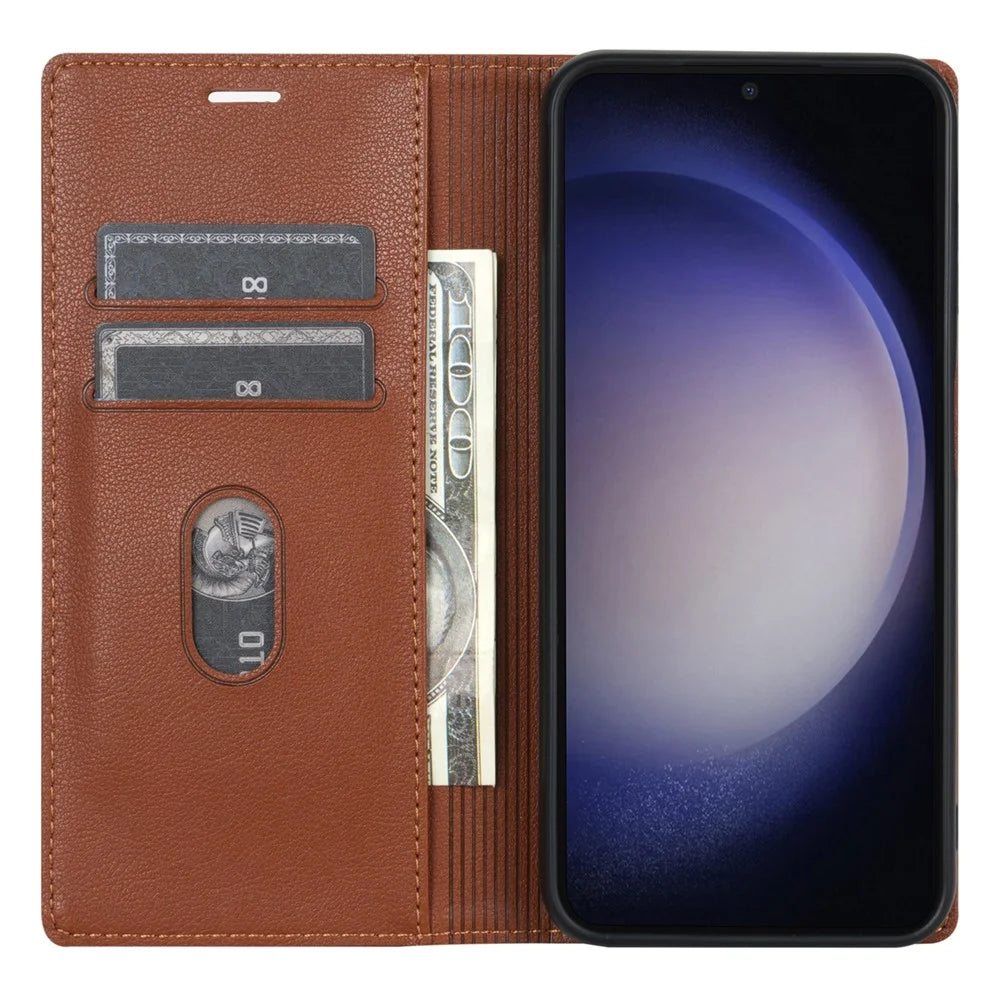 BKS-001 For Samsung Galaxy A05s 4G Case Stand Wallet Leather Phone Cover - Brown - 2