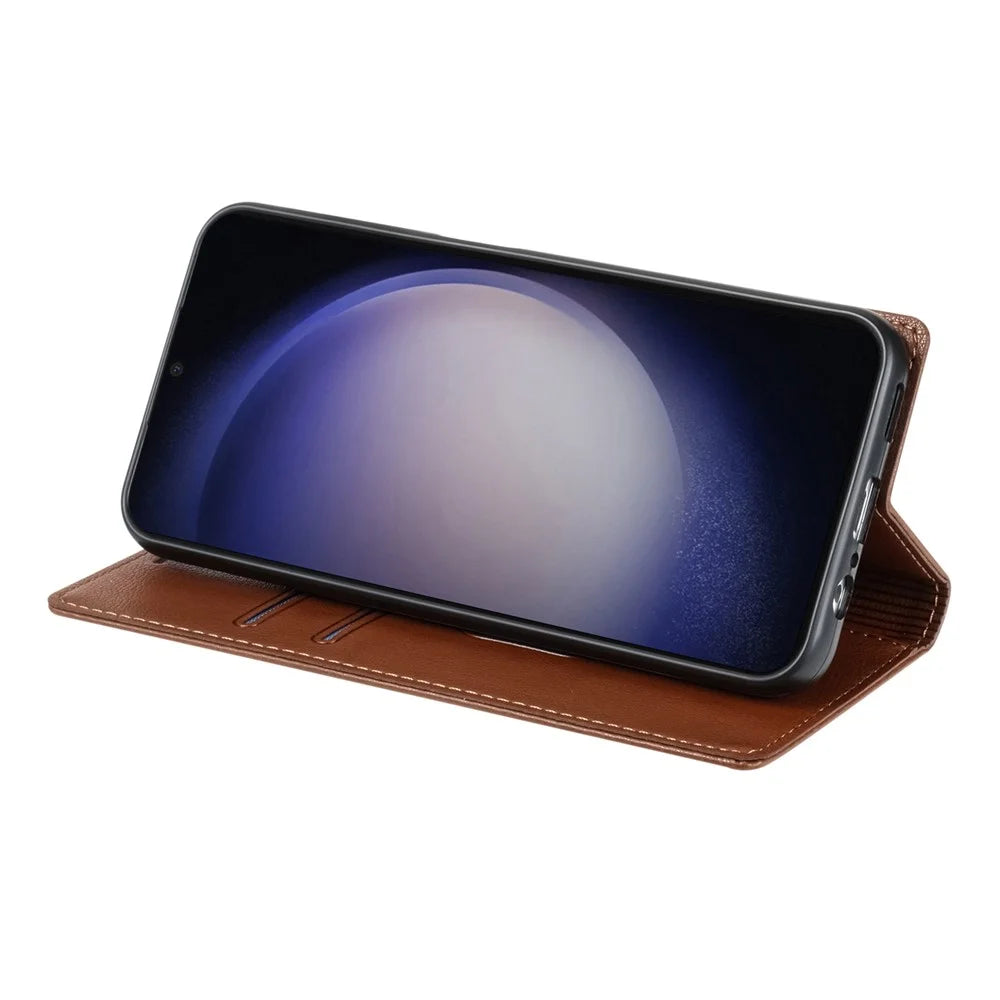 BKS-001 For Samsung Galaxy A05s 4G Case Stand Wallet Leather Phone Cover - Brown - 3