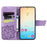 For Samsung Galaxy S24 Case Butterfly Pattern Leather Wallet Cover - Light Purple - 2