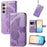 For Samsung Galaxy S24 Case Butterfly Pattern Leather Wallet Cover - Light Purple - 4