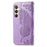 For Samsung Galaxy S24 Case Butterfly Pattern Leather Wallet Cover - Light Purple - 6