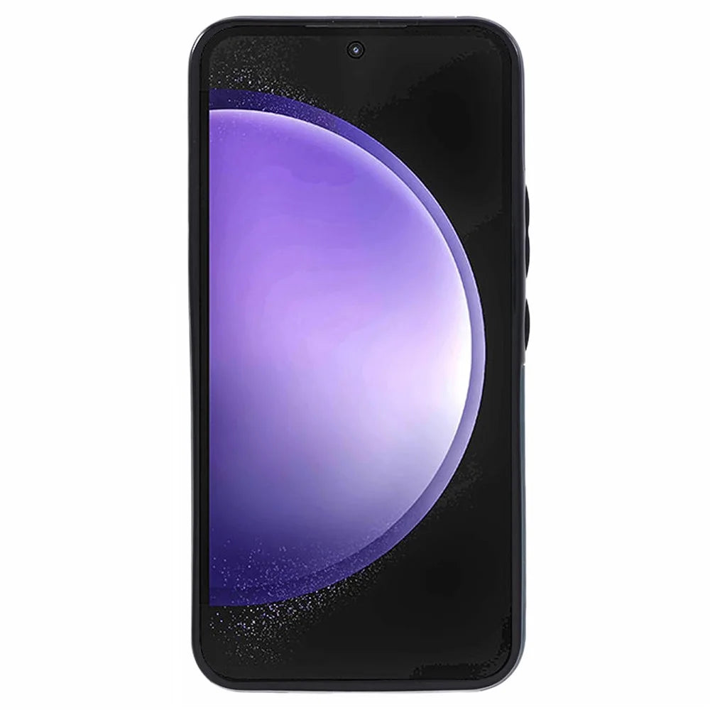 For Samsung Galaxy S23 FE Cell Phone Case RFID Blocking Retro PU+TPU Kickstand Cover - Blue - 3