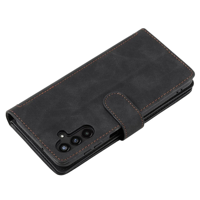For Samsung Galaxy A55 5G Leather Case 9 Card Holder Folio Phone Cover - Black - 7