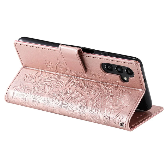 For Samsung Galaxy A55 5G Leather Wallet Case Phone Stand Cover - Rose Gold - 4