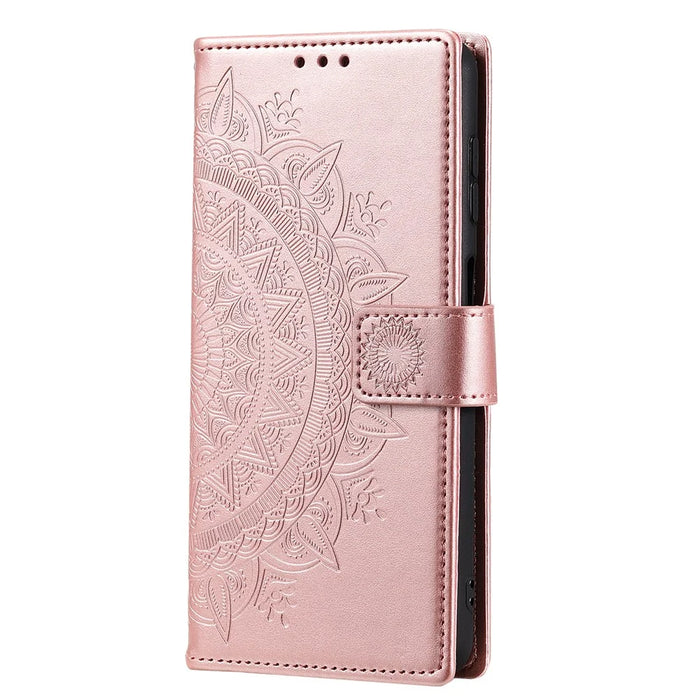 For Samsung Galaxy A55 5G Leather Wallet Case Phone Stand Cover - Rose Gold - 5