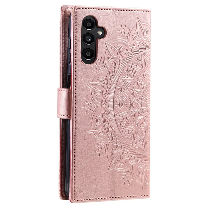 For Samsung Galaxy A55 5G Leather Wallet Case Phone Stand Cover - Rose Gold - 6