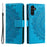 For Samsung Galaxy A35 5G Wallet Case Mandala Pattern Flower PU Leather Phone Cover - Blue - 1