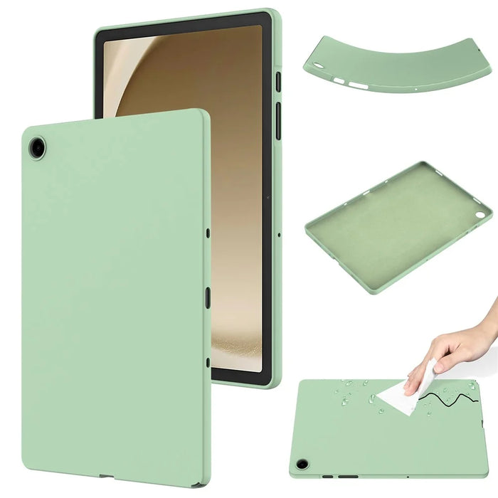 For Samsung Galaxy Tab A9+ Tablet Case Liquid Silicone Protective Cover - Green - 1