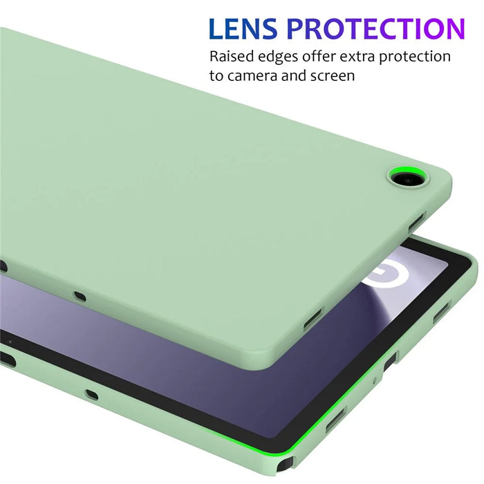 For Samsung Galaxy Tab A9+ Tablet Case Liquid Silicone Protective Cover - Green - 6