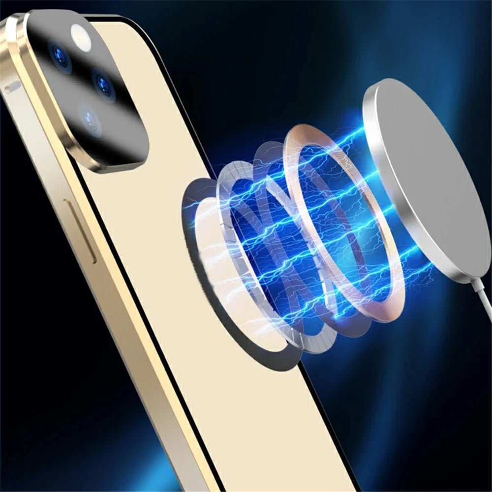 Magnetic Case for iPhone 14 Pro Compatible with MagSafe Double Sided Clear Tempered Glass Phone Cover - Gold - 5