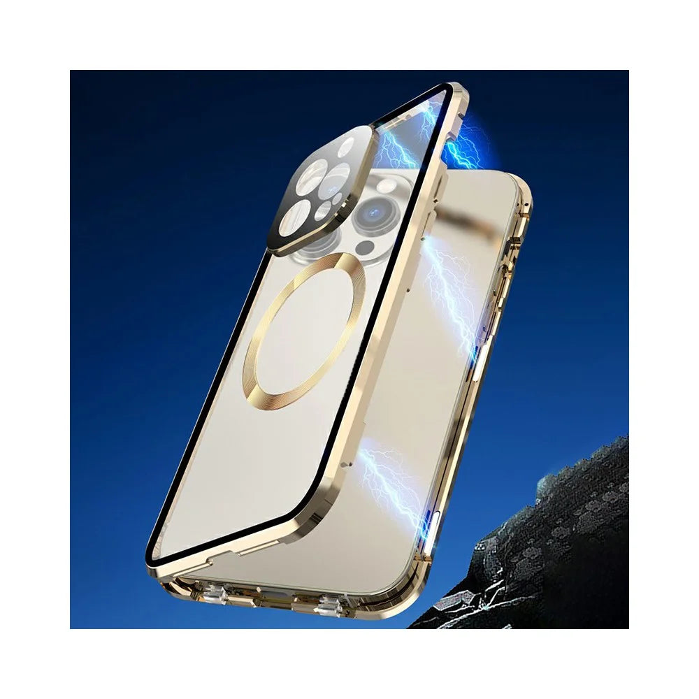 For iPhone 13 Pro Phone Case 360-degree Double-sided Protection Magnetic Cover - Green - 2