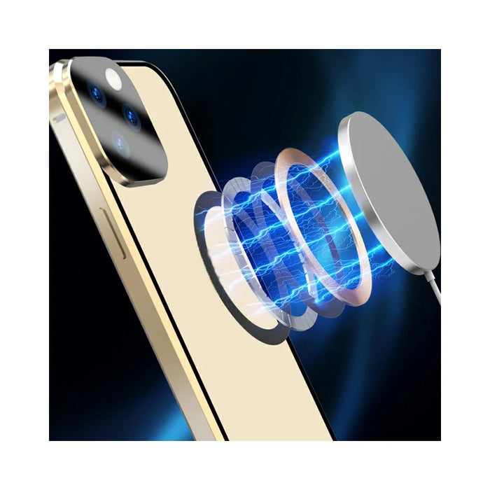 For iPhone 14 Pro Max Clear Phone Case Tempered Glass Full Protection Magnetic Adsorption Cover - Black - 5