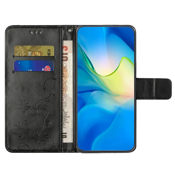 For Samsung Galaxy A55 5G Case Personalized Printing Butterfly Leather Phone Cover - Black - 2