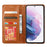 For Samsung Galaxy S24 Cell Phone Case Magnetic Closing PU Leather Wallet Cover - Light Brown - 2