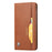 For Samsung Galaxy S24 Cell Phone Case Magnetic Closing PU Leather Wallet Cover - Light Brown - 6