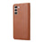 For Samsung Galaxy S24 Cell Phone Case Magnetic Closing PU Leather Wallet Cover - Light Brown - 7