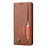 For Samsung Galaxy S24 Ultra Cell Phone Case Magnetic Closing PU Leather Stand Cover - Light Brown - 6