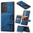 For Samsung Galaxy S24 Ultra Case RFID Blocking Wallet Phone Cover with Card Slot - Navy Blue - 1