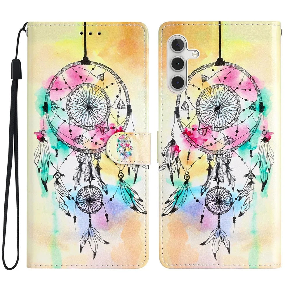For Samsung Galaxy A35 5G Leather Wallet Cover Flip Magnetic Phone Case - Wind Chime - 1