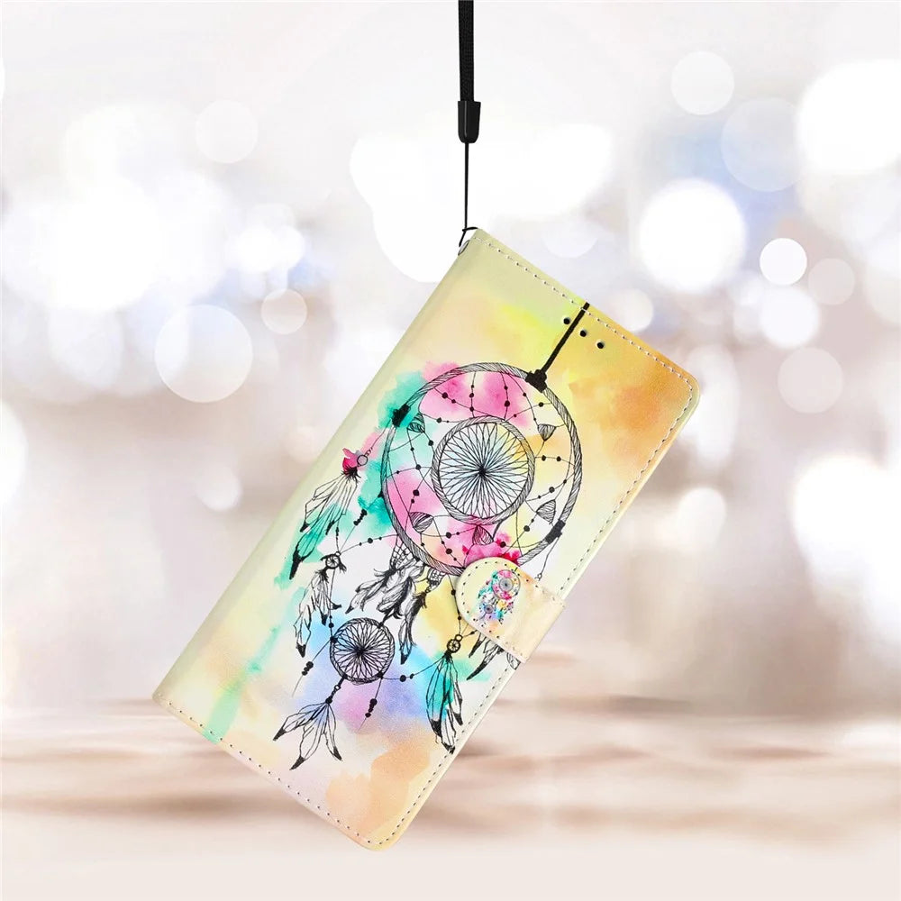 For Samsung Galaxy A35 5G Leather Wallet Cover Flip Magnetic Phone Case - Wind Chime - 6