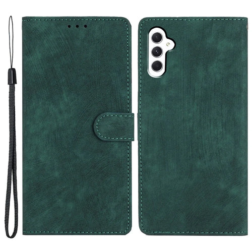 Leather Case for Samsung Galaxy A55 5G Shell Solid Color Stand Card Holder Phone Cover - Green - 1