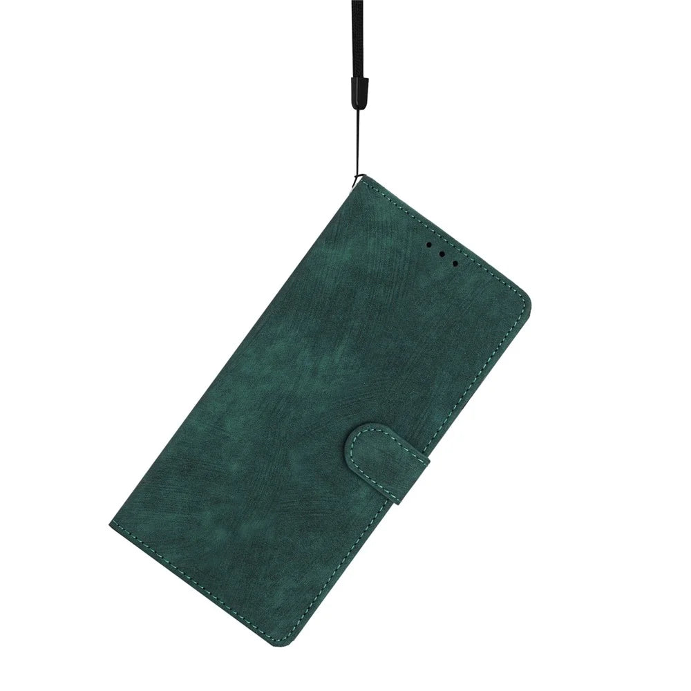 Leather Case for Samsung Galaxy A55 5G Shell Solid Color Stand Card Holder Phone Cover - Green - 4