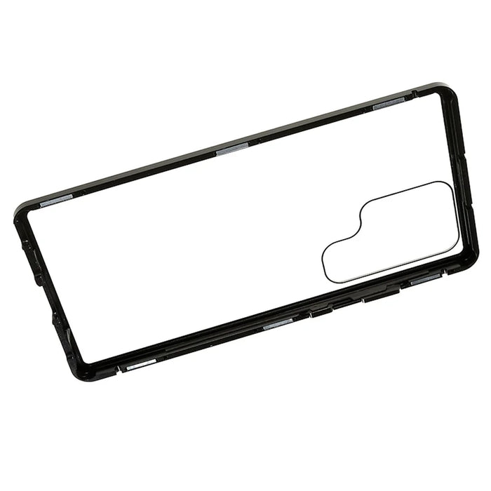 For Samsung Galaxy S24 Ultra Full Body Case Magnetic Tempered Glass Double-Sided Phone Case - Black - 6
