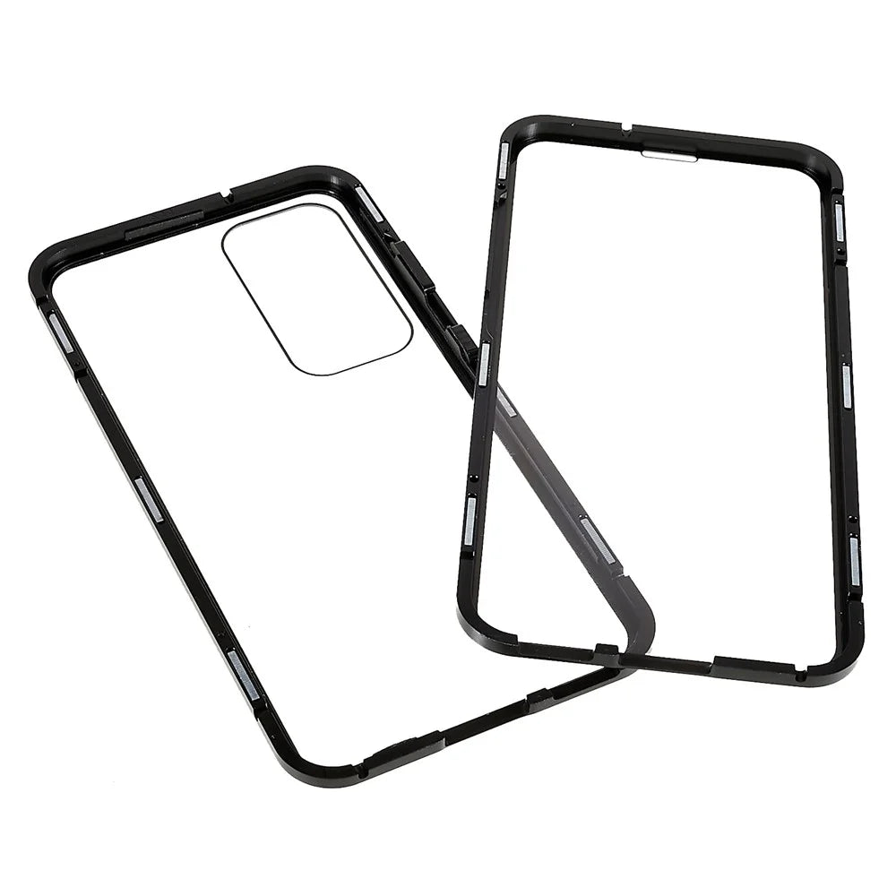 For Samsung Galaxy S25 / S24 Full Body Case Magnetic Tempered Glass Double-Sided Phone Case - Black - 5