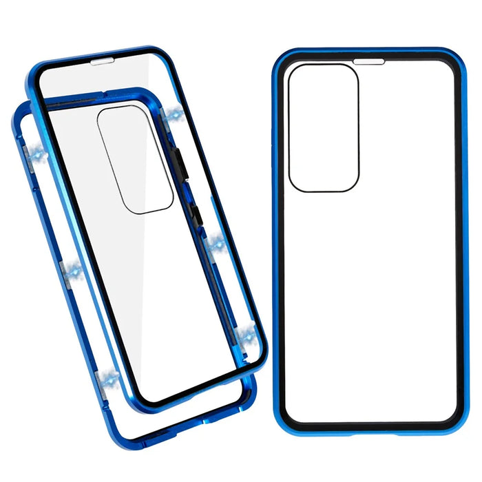 For Samsung Galaxy S25+ / S24+ Full Body Case Magnetic Tempered Glass Double-Sided Phone Case - Blue - 1