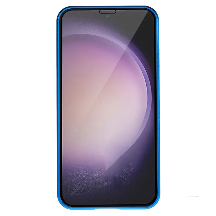 For Samsung Galaxy S25+ / S24+ Full Body Case Magnetic Tempered Glass Double-Sided Phone Case - Blue - 3