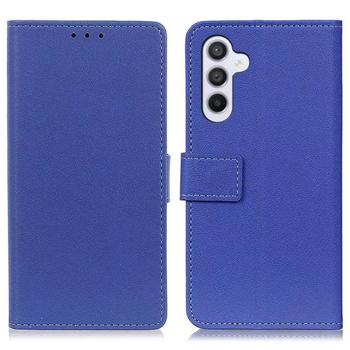 For Samsung Galaxy A55 5G Case PU Leather Wallet Stand Shell Anti-Scratch Cell Phone Cover - Blue - 1