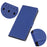 For Samsung Galaxy A55 5G Case PU Leather Wallet Stand Shell Anti-Scratch Cell Phone Cover - Blue - 4