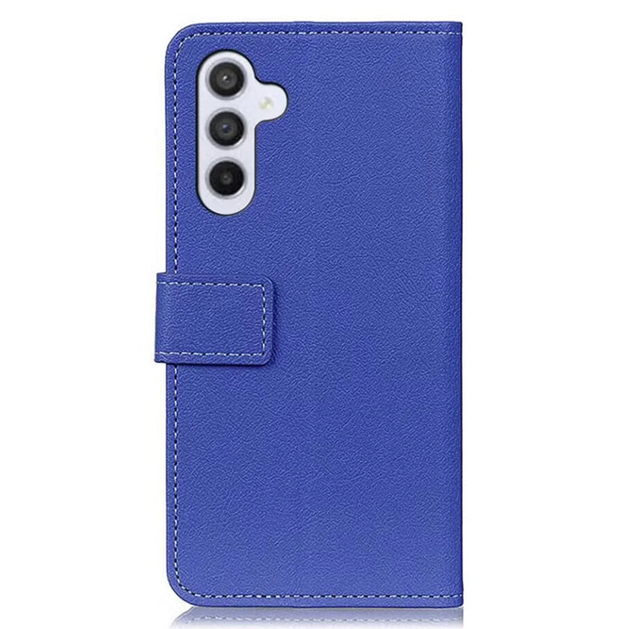 For Samsung Galaxy A55 5G Case PU Leather Wallet Stand Shell Anti-Scratch Cell Phone Cover - Blue - 7
