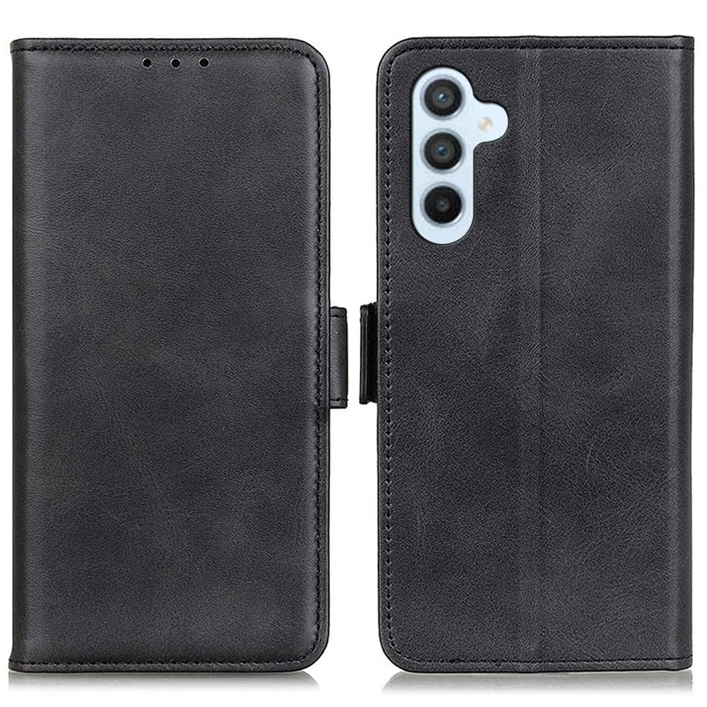 PU Leather Phone Case for Samsung Galaxy A55 5G Wallet Phone Stand Cover - Black - 1