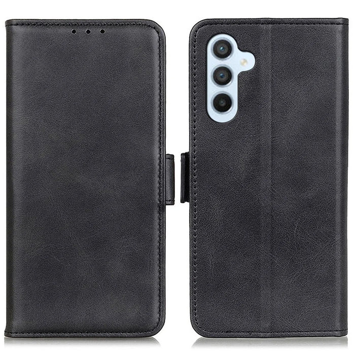 PU Leather Phone Case for Samsung Galaxy A55 5G Wallet Phone Stand Cover - Black - 1