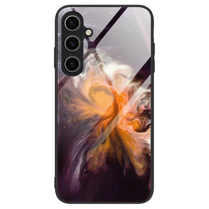 For Samsung Galaxy A55 5G Case Marble Painted TPU+PC+Tempered Glass Protective Cover - DL01 - 1