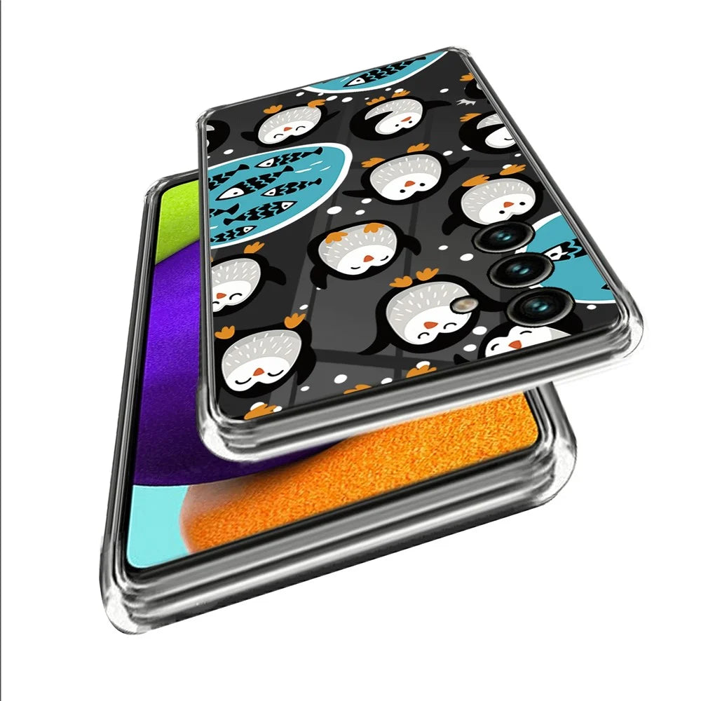 For Samsung Galaxy A55 5G Cell Phone Case Pattern Printed Soft TPU Shell - Penguins - 2