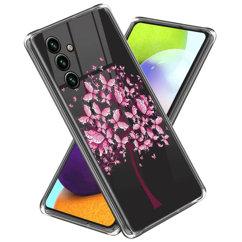 For Samsung Galaxy A55 5G Case Slim TPU IMD Pattern Printed Phone Cover - Pink Flowers - 1