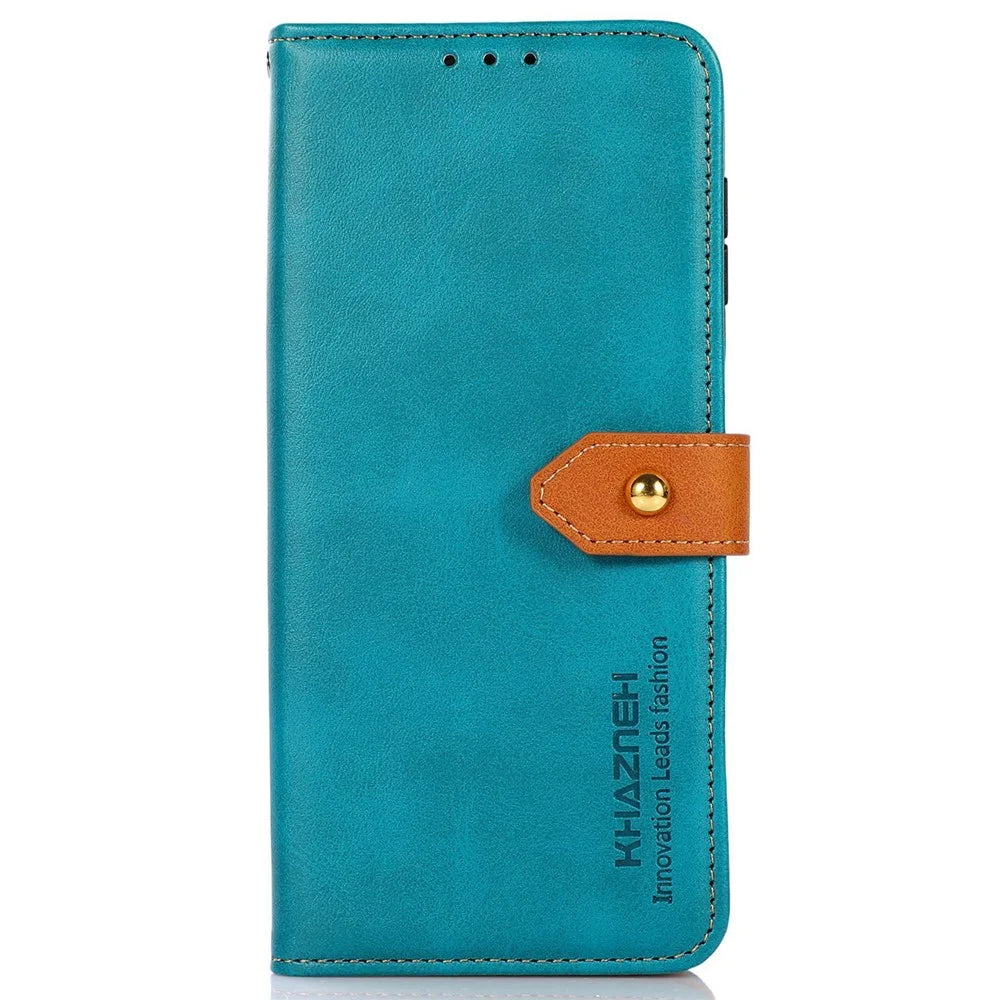 KHAZNEH For Samsung Galaxy A55 5G Case Anti-Scratch PU Leather Phone Protective Shell Cover - Blue - 6