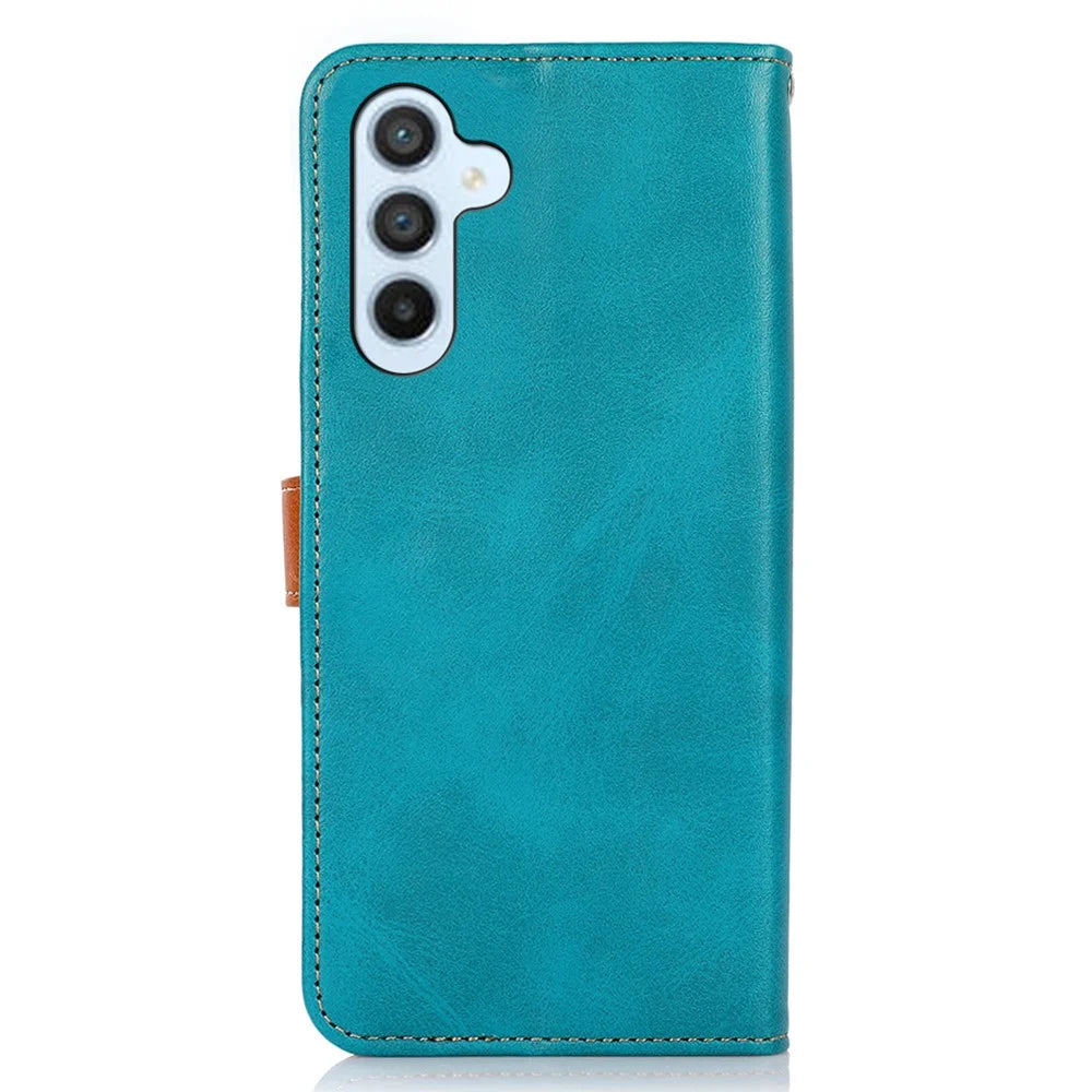 KHAZNEH For Samsung Galaxy A55 5G Case Anti-Scratch PU Leather Phone Protective Shell Cover - Blue - 7