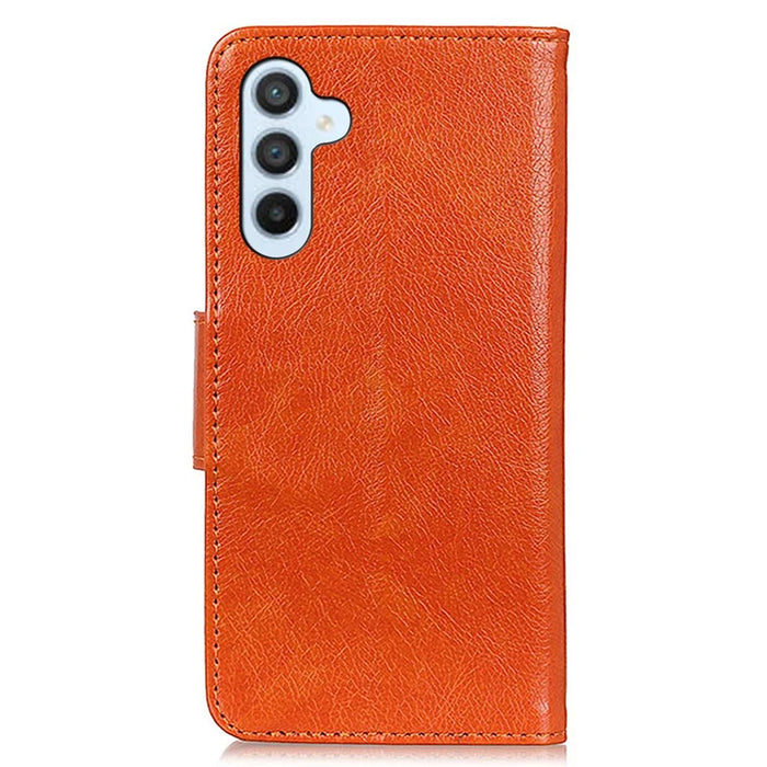 For Samsung Galaxy A55 5G Case Split Leather Cover Nappa Texture Cell Phone Phone Shell - Orange - 7