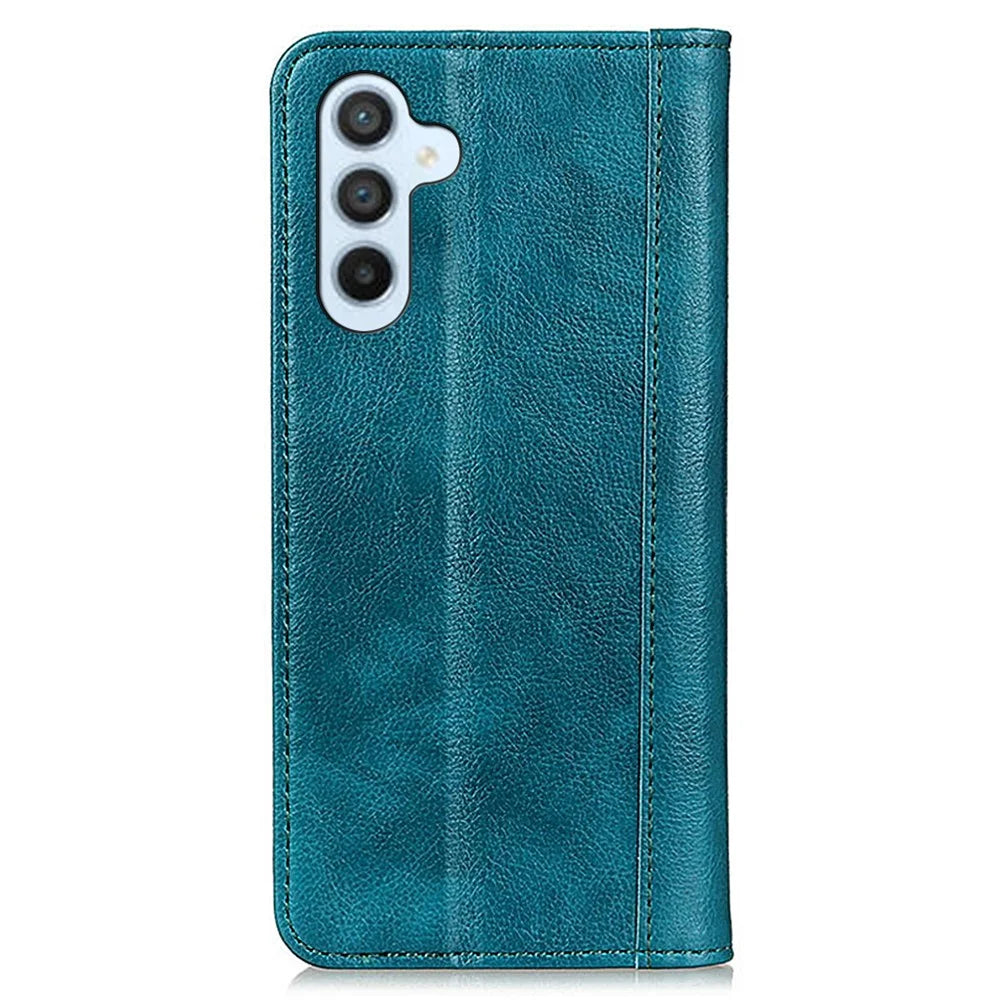 For Samsung Galaxy A55 5G Case Stable Stand Split Leather Cell Phone Cover - Green - 7