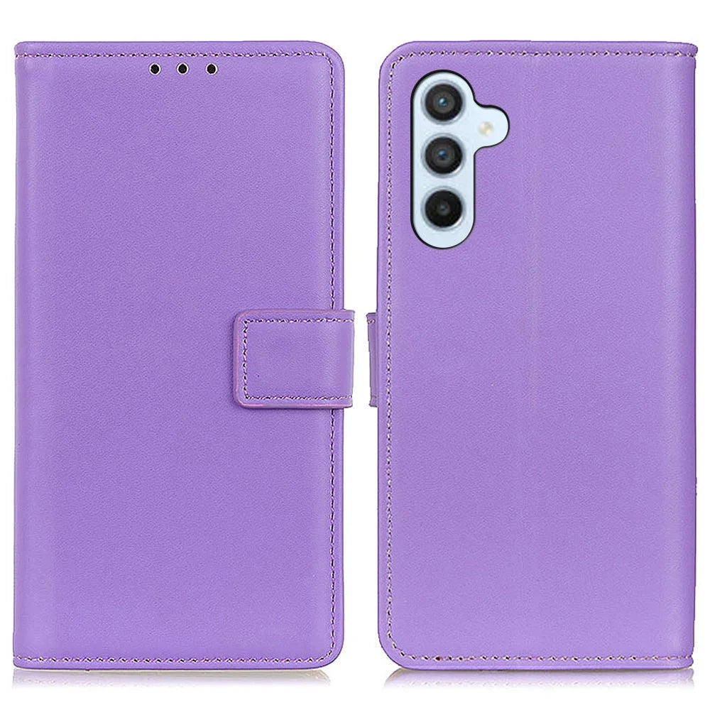 For Samsung Galaxy A55 5G Case Anti-Scratch PU Leather Cell Phone Shell Wallet Cover - Purple - 1