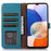 Wallet Case for Samsung Galaxy A35 5G Genuine Cow Leather Folio with RFID Blocking Cover - Blue - 2