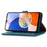 Wallet Case for Samsung Galaxy A35 5G Genuine Cow Leather Folio with RFID Blocking Cover - Blue - 3