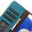 Wallet Case for Samsung Galaxy A35 5G Genuine Cow Leather Folio with RFID Blocking Cover - Blue - 5